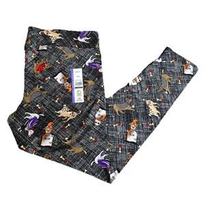 Halloween Womens High Rise Fitted Dogs In Costumes Leggings XXL 20 New